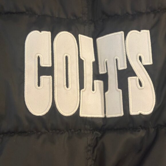 NFL Pro Line Indianapolis Colts Puffer Jacket Hooded Black Inside Plaid XL - Picture 8 of 16